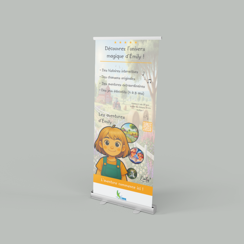Bannière Déroulante/ Rollup Format Écono 
Les aventures d'Émily